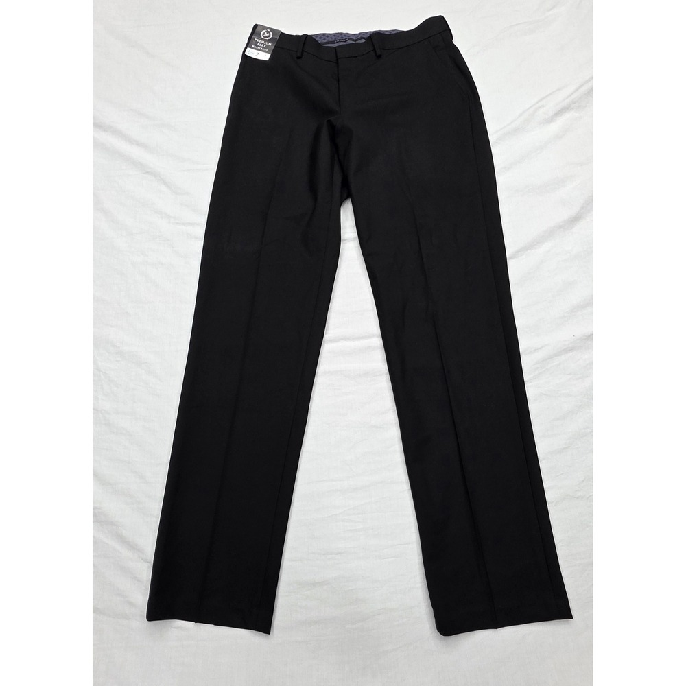 J.M. Haggar Mens Dress Pants Size 32x32 Slim Fit Black Premium Flex Stretch New